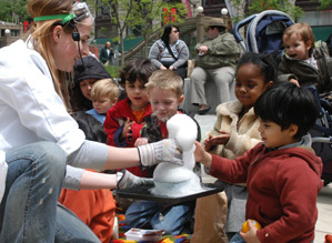Children at science demonstration