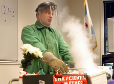 Man conducting science demonstration